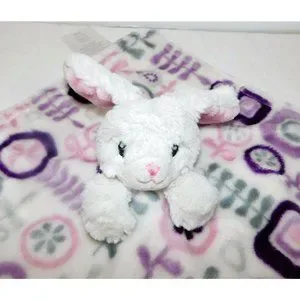 Little Miracles White Purple Bunny Rabbit Security Blanket Baby nunu Lovey